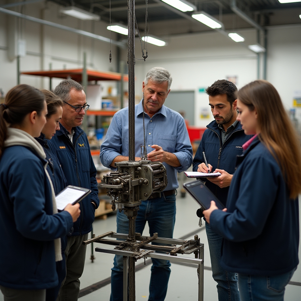 Taller práctico de mantenimiento de ascensor con técnicos